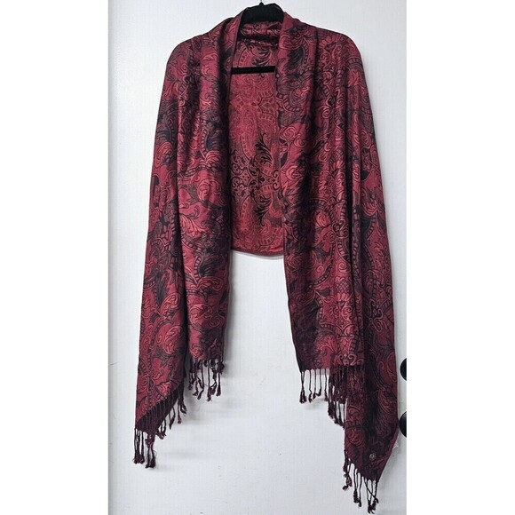 ISAAC MIZRAHI Live Red Extra Large Rectangular Scarf Shawl Wrap 28 in x 74 in - Picture 1 of 4